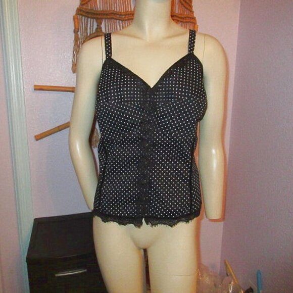 Torrid Polka Dot Corset Size 2X Bustier Lace Trim Whimsigoth Pin Up Mistress Y2K - Picture 1 of 11